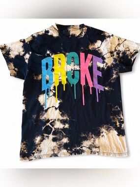 Popular Poison Never Broke Tie Dye T-shirt Size S
